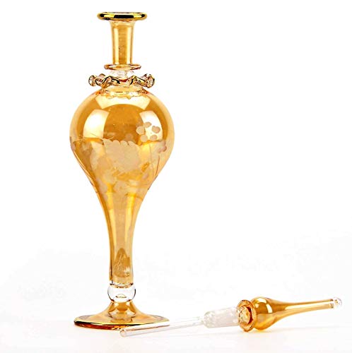 NileCart 9 in. Egyptian Perfume Bottle large size 100 ml. handmade in Egypt For your perfume, essential oils, Egyptian decoration or party table centerpiece (Honey) - image 2