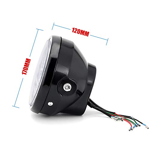 Phare de moto de 7 pouces LED avec projecteurs intégrés et support - 6