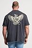 BadRhino Big & Tall Grey Snake & Skull Graphic Acid Wash T-Shirt - Men's - Plus Size Curve #3