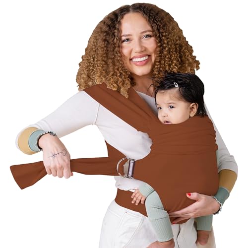 Image of Lalabu The Simple Wrap Baby Wraps Carrier - Stylish Baby Sling Carrier for Newborns & Toddlers 13-28 lbs. Safety Tested, Easy-to-Use, Ergonomic, & Comfortable - Clay