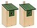 Produktbild 2X Nistkasten- Holz-NISTKASTENSET, Vogelhaus-Meisenkasten-Nisthohle,aus Holz Natur,wetterfest, Massivholzkonstruktion, Natur Holz +Grun, B20-NZx2