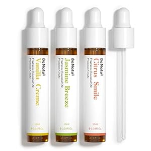 Benatu Fragrance Essential Oils Set for Diffuser (Vanilla, Citrus, Jasmine Scents), Premium Natural Home Perfume Gift for Aromatherapy, Candle, Soap Making, Bath, Room, Car 3 Packs