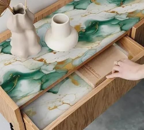 Image of D-fix Marble Peel and Stick Wallpaper for Home Decor, Waterproof Self-Adhesive Wall Stickers for Kitchen, Bathroom, Living Room - Wall Paper (60X200 CM (Green Gold)