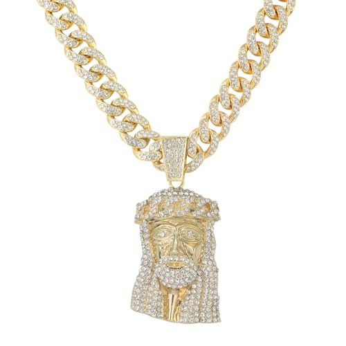 Men's Large CZ Pendant & 12mm Iced Out Cuban Necklace