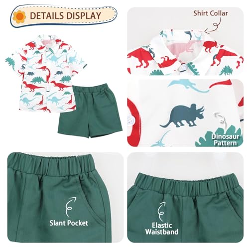 Image of Little Bitty Toddler Boy Clothes Boys Summer Outfits Cotton Short Sleeve T-Shirt & Shorts Set 2-7Yrs