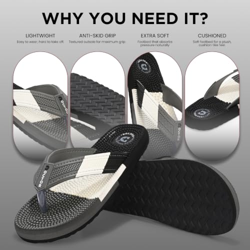 Image of DOCTOR HEALTH SUPER SOFT Men's & Boys Anti-Skid Flip Flops with Acupressure Massage Footbed | Lightweight | Soft | Doctor-Recommended Slipper for Pain Relief | All Day Wear Acupressure Doctor Slipper