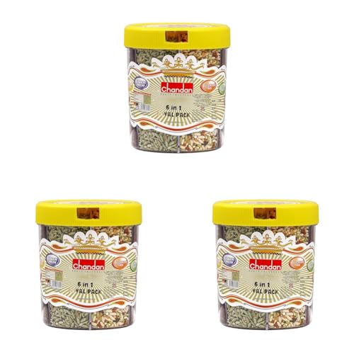 Image of Chandan Mouth Freshener 6 in 1 Royal Pack Mukhwas | Elaichi Sounf, Churi Sounf, Ice Cream Mix, Jet Mix, Gulab Mix & Softy Tukda | 100% Natural, 8.11 oz / 230 g (Pack of 3)
