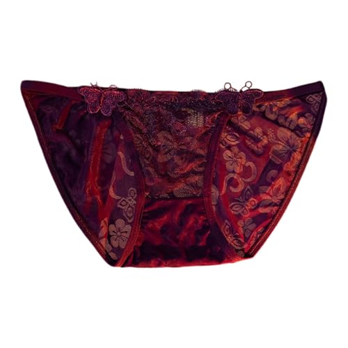 Bragas de encaje sexy para mujer, corte bajo, sin costuras, para mujeres seguras, morado, L