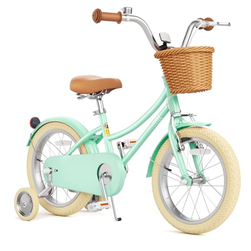 Image of Glaf 12 14 16 18 20 24 Inch Girls Bike for 2-15 Years Old | Kids Bike Bicycle,with Training Wheels, Toddler Bike,Girls Cruiser Bicycle, with Adjustable Seat and Handlebar
