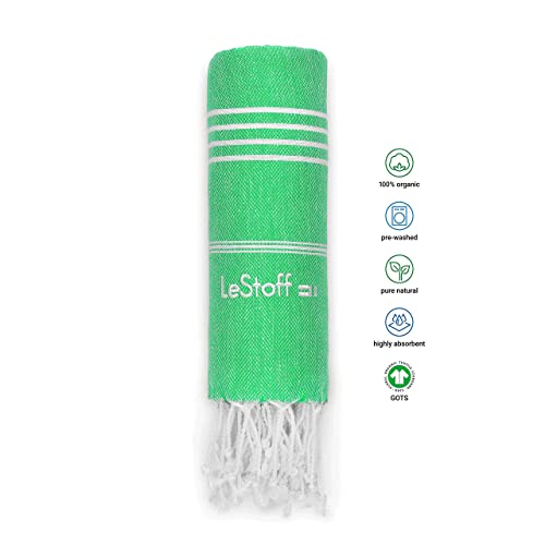LeStoff Turkish Hammam Towel, 100% organic cotton, 95 x 180 cm, Pre-washed, Absorbent, Quick-drying, Lightweight - Image 2