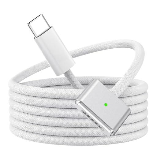 USB C to Magnetic 3 Cable 140W PD Fast Charging 2M Charger Fit for MacBook Air M4 2025 (13''/15”) M2 M3 M3 Pro M3 Max 2024MacBook Pro M1 2021/M2 2023(14”/16”) USBC Magnetic 3 Cord and More (Silver)