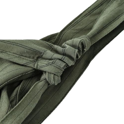 Image of Amazhiyu Women's Linen Striped Halter Sleeveless Maxi Dresses Summer with Pockets