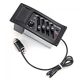 ÉGaliseur Guitare 4 Bandes: Micro sous le chevalet avec contrôle précis des fréquences basses, moyennes et aiguës, permettant un réglage personnalisé du son pour guitare acoustique selon vos préférences musicales