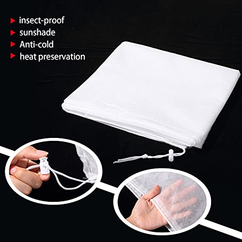 Shappy 6 Pcs Plant Covers Freeze Protection Winter Frost Blanket for Outdoor Plant Bag 39.4 x 47.2 Inch, 55.1 x 47.2 Inch Shrub Jacket with Drawstring Reusable Frost Cloth for Cold Weather Fruit Tree