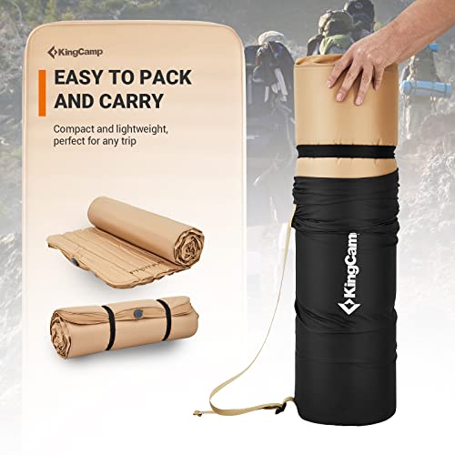 Kingcamp Self Inflating Sleeping Pad With 9.5 R Value, 3 Inch Wide Large Foam Camping Air Mattress For Car, Tent, Travel, Insulated #TOP7