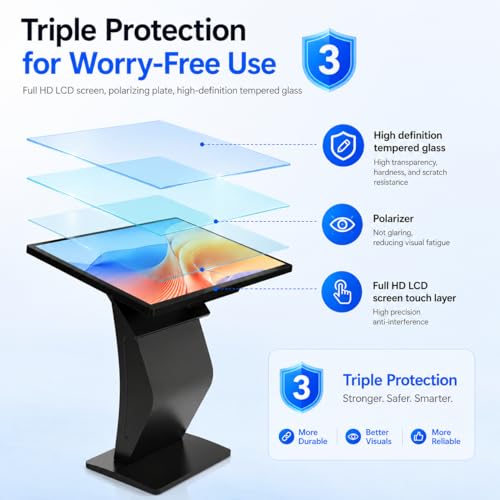Image of 32 inch Touch Screen Kiosk, Android System, Install APP, Browser, Digital Signage Kiosk, K-Style Stand Digital Signage Display, Interactive Display Mall Navigation /Advertising /Retail Store
