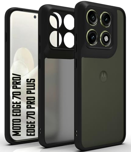 Image of RIGGEAR Shockproof Sleek Hybrid Armor Back Cover Case for Motorola Moto Edge 70 Pro /Edge 70 Pro Plus 5G (Smoke Black Matte PC + Black TPU Bumper)