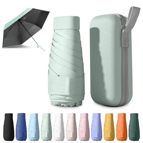 BEKKLPOU Parapluie Pliant, Petit, Anti-UV, Mini de Poche Léger et Portable, Adapté Aux Jours Ensoleillés Et Pluvieux (Vert fruit clair)
