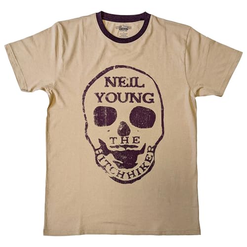 Rock Off officially licensed products Neil Young Hitchhiker Ringer T Shirt Size M