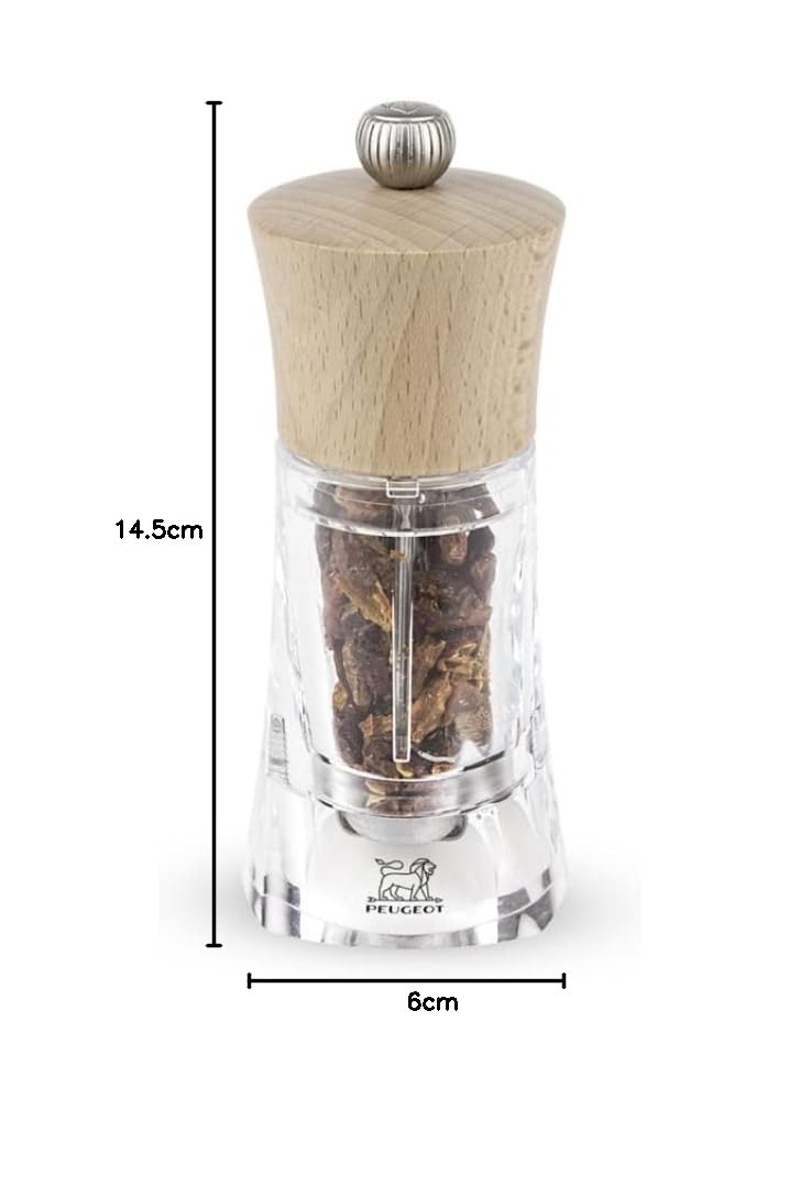 Peugeot OLERON Natur - Molinillo para Chile (Fibra acrílica y Madera, 14 cm)