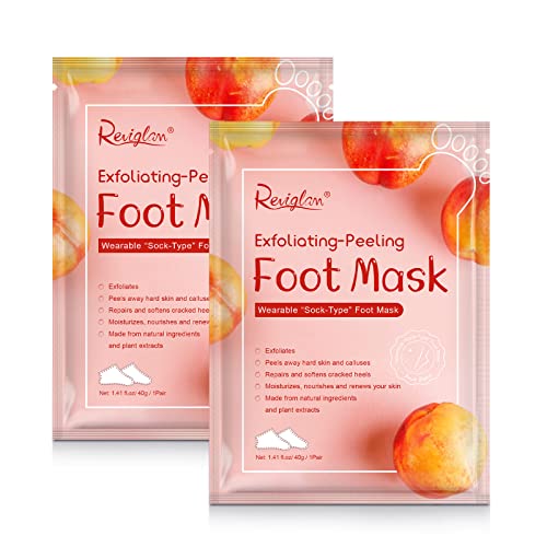 Foot Peel Mask, Feet Peeling Mask 2 Pack, Dead Skin & Calluses Exfoliator For Men And Women (Peach) #TOP3