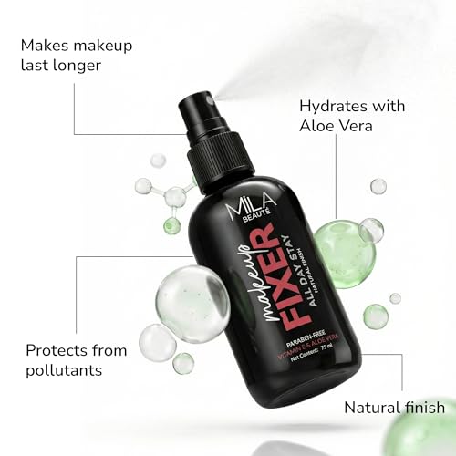 Image of Mila Beaute Makeup Fixer I Smooth Matte Finish I Non Sticky & Long Lasting I Hydrating with Aloe Vera and Vitamin E-15ML