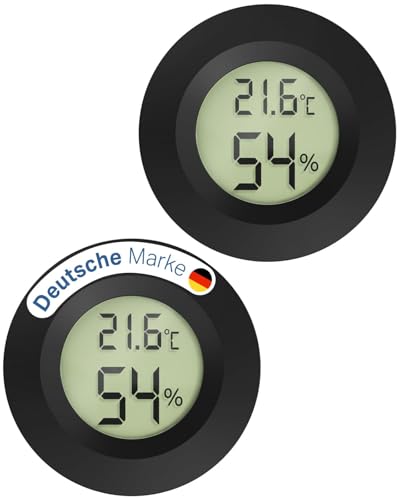 MAVORI Mini Hygrometer rund 2er Set - Raumthermometer innen digital