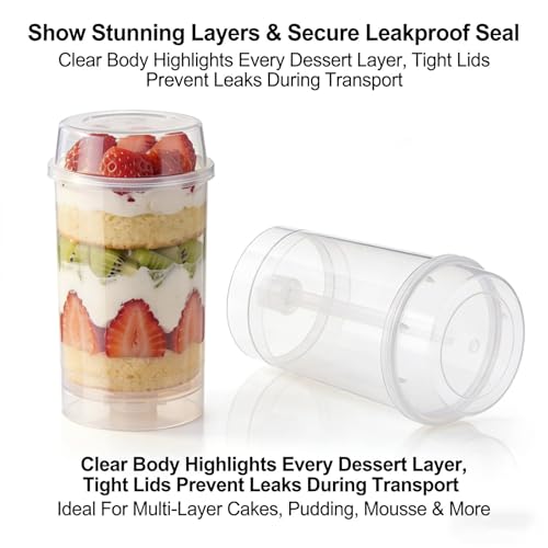 Molde para vasos de postre transparente con tapa de alta resistencia 5