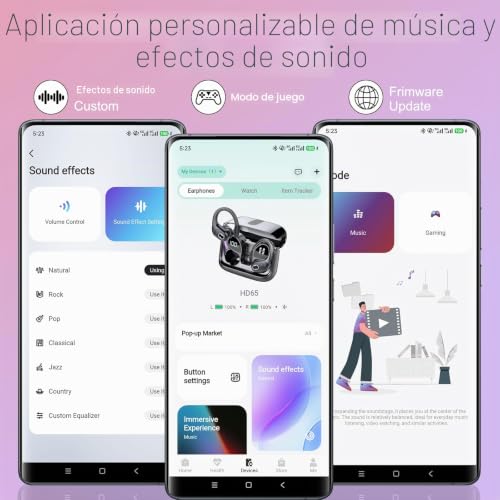 Aptkdoe Auriculares Inalámbricos Deportivos, Auriculares Bluetooth 5.4 con App Inteligente y ENC Mic, 75H Cascos Inalambricos con Pantalla LED Digital, IP7 Impermeable Cascos para Gym y Running, Rosa 4