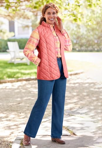 Woman Within Plus Size Zip-Front Quilted Vest Long Lightweight Gilet4