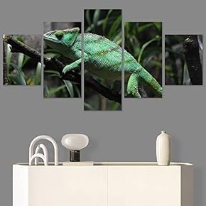 SIGNWIN 5 Panel Canvas Wall Art Alligators Closeup...