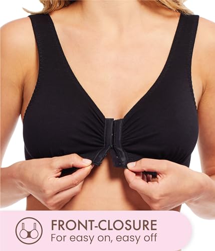 Image of Carole Martin Full-Freedom Front Closure Bra, Perfect Wireless Cotton Sleep Bras for Women