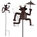 ARTECSIS Pluviomètre Décoratif pour Jardin, Balcon, Terrasse, Motif Grenouille, en Acier, Effet Rouille 115cm