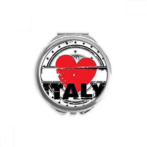 Espejo de bolsillo redondo con diseño de Italia para retoques rápidos en cualquier lugar
