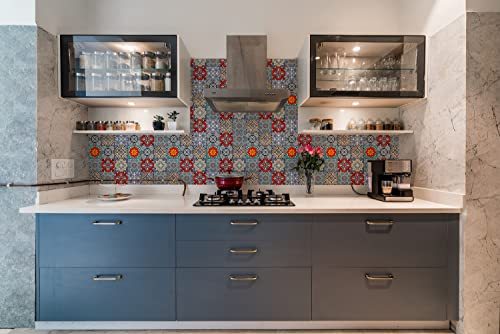 Image of WallDesign Vinyl Mosaic Tile Sticker Self Adhesive - 24 x 32 Inch Durable Surface Decoration Film For Kitchen, Cabinet, Table, Furniture, Wall, Bathroom, Door, Refurbishment