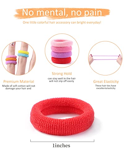 Jollybows 300 Stück Haargummis Mädchen, Bunt Kleine Elastische Zopfgummis Mini Haarschmuck für Baby Mädchen Kinder Kleinkind (1 Zoll / 2,5 cm 30 Farben)