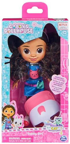 Gabby's Dollhouse, 8-inch Gabby Girl Doll (Travel Edition) with Accessories, Kids Toys for Ages 3 and up