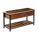 Honey-Can-Do Entryway Shoe Storage and Bench, Walnut STO-09776 Walnut, 250 lbs