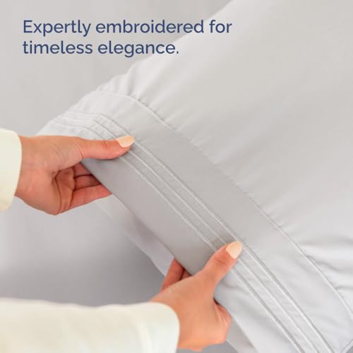 French Grey 3-Piece Sheet Set & Pillowcase Bedding Bundle (Twin Size) - Complete Twin Sheet Set & 2 Pillowcases with Deep Pockets up to 16 inches - Hotel Luxury Quality - Soft, Breathable & Cooling - image 9