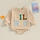 Baby Jungen Herbst Sweatshirt Brüder Matching Sweatshirt LIL/BIG Bro Druck Strampler Sweatshirt Langarm Buchstaben Stickerei Sweatshirt LIL/BIG Bro Brudern Matching Outfit (Beige-B, 0-3 Months)