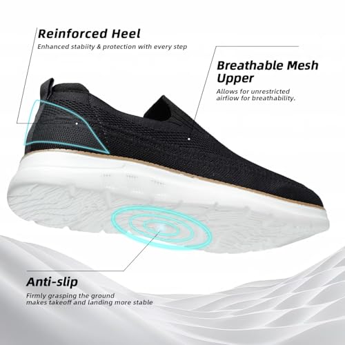 Image of Men's Walking Boat Shoes Slip On Casual Loafers Non Slip Comfortable Lightweight Work Driving Shoes