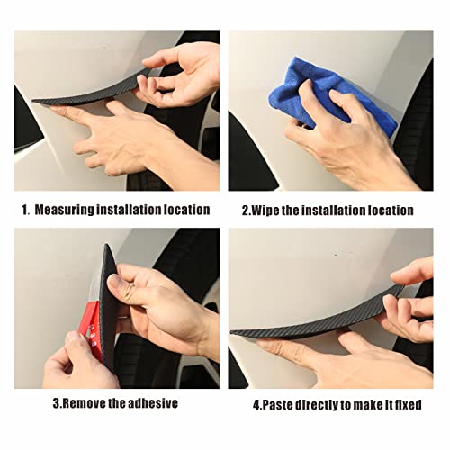 Yungeln 6 Stücke Universal Auto Frontspoiler Frontstoßstange Spoiler Kohlefaser Luftdurchfluss Luftzufuhr Spoilerlippe Frontstoßstange Verzierung - Lochlose Installation