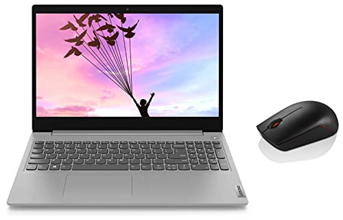 Image of Lenovo IdeaPad Slim 3 10th Gen Intel Core i3 15.6 HD Thin and Light Laptop (8GB /1TB HDD /Windows 11 /MS Office 2021 /2Yr Warranty /Platinum Grey /1.7Kg), 81WB01E9IN + 1000 DPI 2.4GHz Wireless Mouse