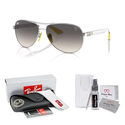 Ray-Ban SCUDERIA FERRARI Collection RB8331M Aviator Sunglasses for Men +BUNDLE with ACCESSORY EYEWEAR KIT2