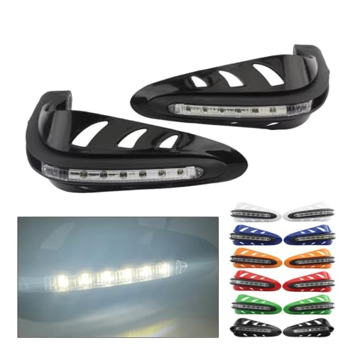 Protège-mains éclairés pour Kawasaki et moto enduro noir - Guidon de dirt bike