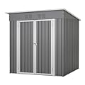 Thanaddo 4x6ft Metal Shed Outdoor Storage Shed,Metal Steel Utility Tool Shed Storage House with Double Lockable Doors and Air Vent for Backyard Garden Patio Lawn Gray