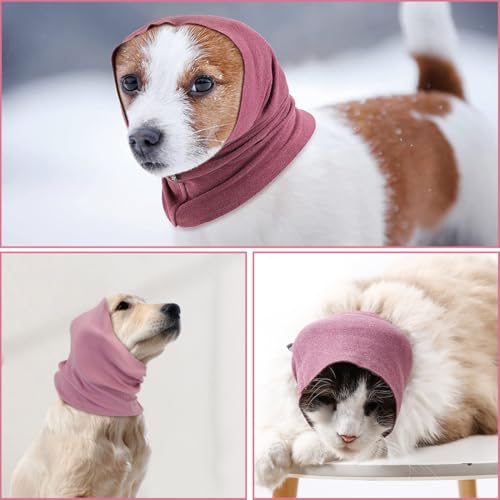 UEIOAVL Ohrenpflege für Hunde 2er-Pack beruhigende Ohrenschützer für Hunde, Lärmschutz, Fellpflege, Bad (lila rosa, Größe S)