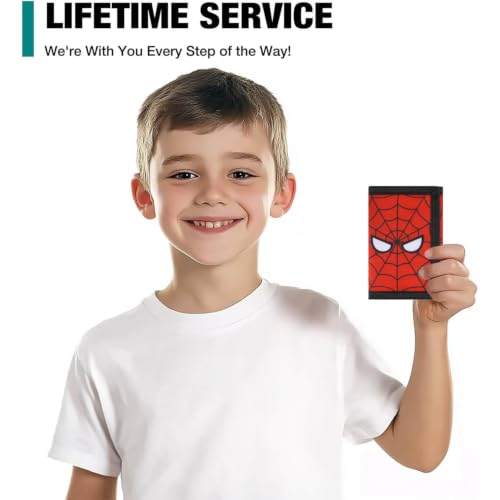 Image of Kids Wallet for Boys Teen, Little Boys Wallet for Kids Ages 4-5-6-7-8-9-10-12, Spider Youth Wallets with Zipper Coin Pocket, Tri Fold Child Childrens Wallet for Christmas Birthday Gift Ideas