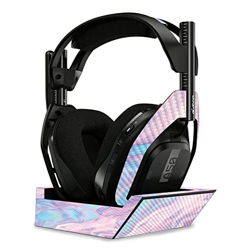 Image of MightySkins Carbon Fiber Skin Compatible with Astro A50 Wireless Headphones + Base Station (Gen 4) - Pastel Wave | Protective, Durable Textured Carbon Fiber Finish | Easy to Apply | Made in The USA