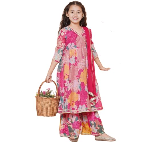 Naixa Girls Rayon Fabric Floral Printed 3/4 Sleeve Pink Sharara Dress Set, 10-11 Years (B0CW9GXSDJ) Amazon Price History, Amazon Price Tracker